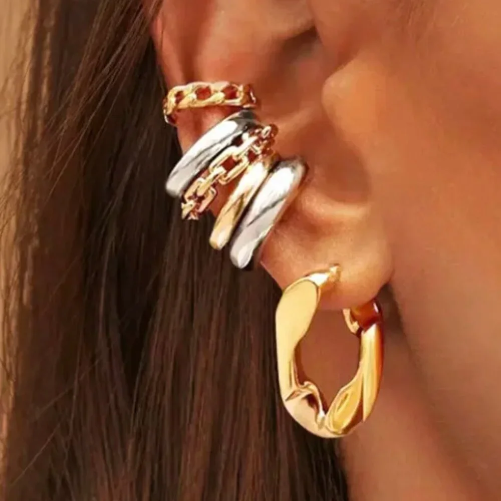 Silver Hoop Ear Cuff - Picture 2 of 2